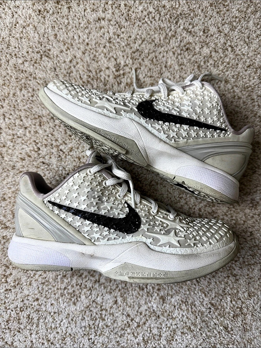 Nike Kobe 6 Protro Basketball Sneakers US 2Y White & Black